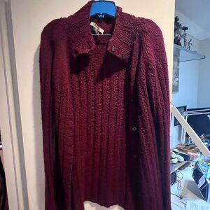 Free People Cardigan Sweater Burgundy M